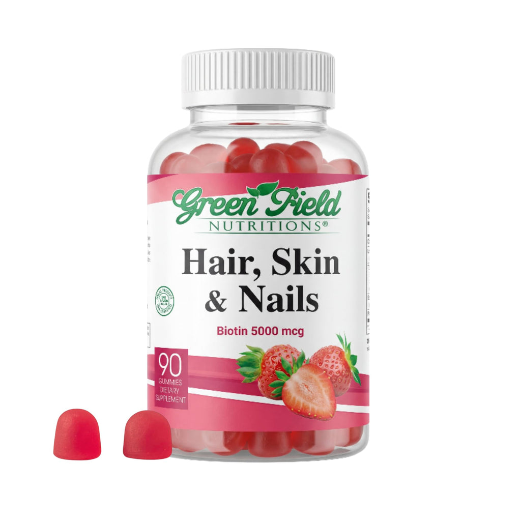 Greenfield Nutritions Halal Biotin Gummies for Hair, Skin & Nails - 90 Gummies
