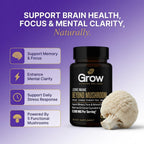 grow vitamin Organic Lion's Mane Brain Booster - 60 Vegetarian Capsules - image 3