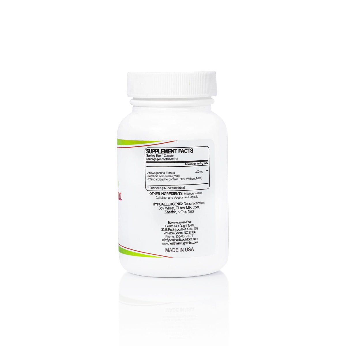 Health As It Ought To Be Ashwagandha 7% 300mg Adaptogen - 60 Capsules - image 2