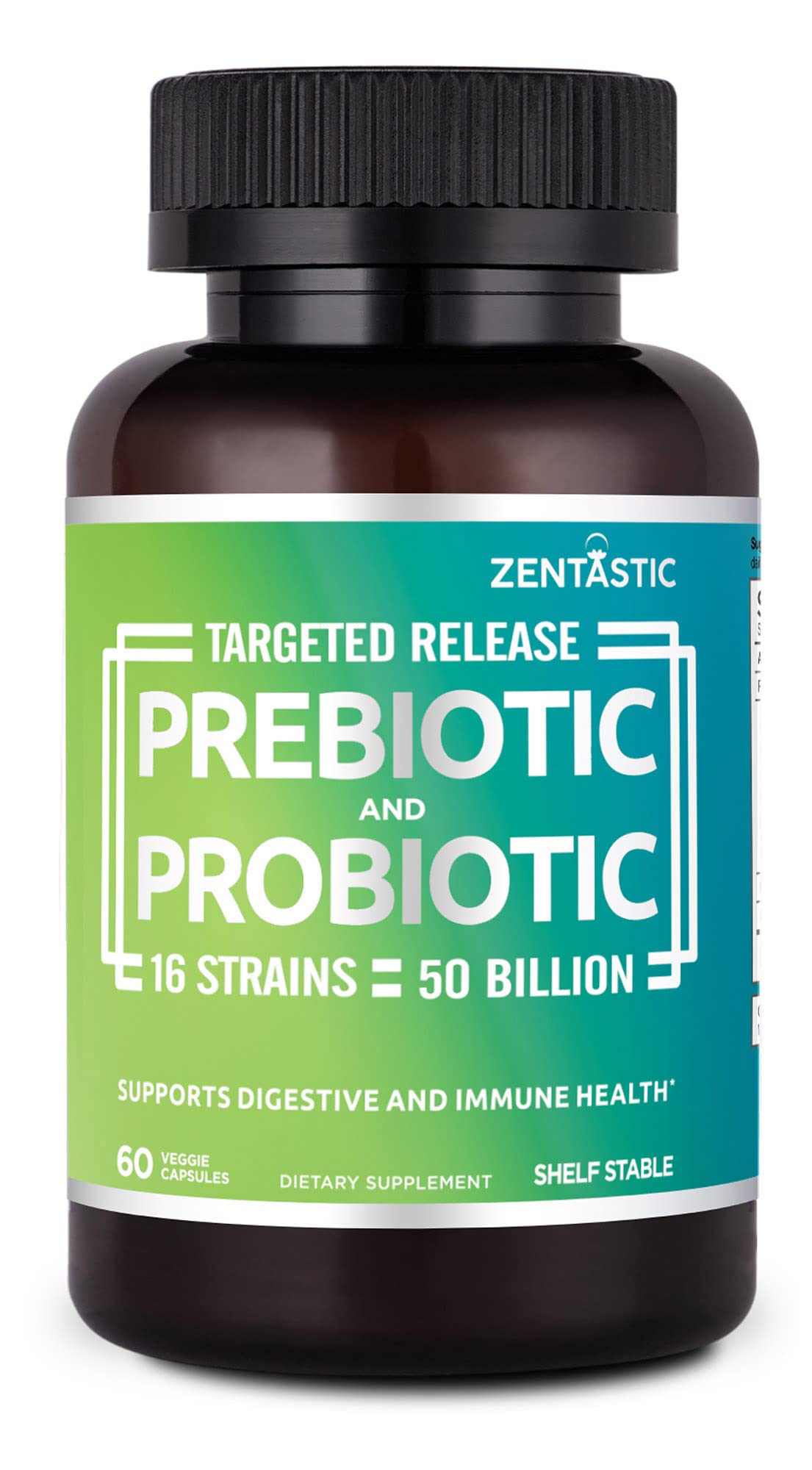 Zentastic Probiotics & Prebiotics 50 Billion CFU - 60 Capsules