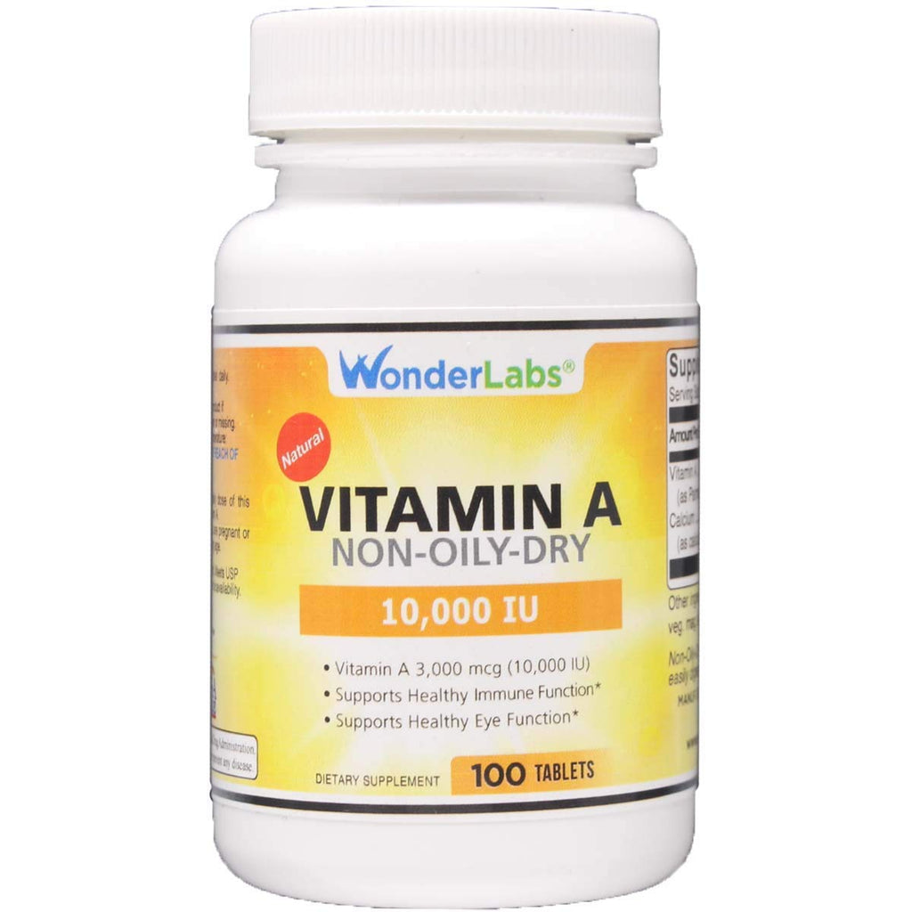Wonder Laboratories Vitamin A 10,000 IU from Cod Fish Liver Oil - 100 Tablets