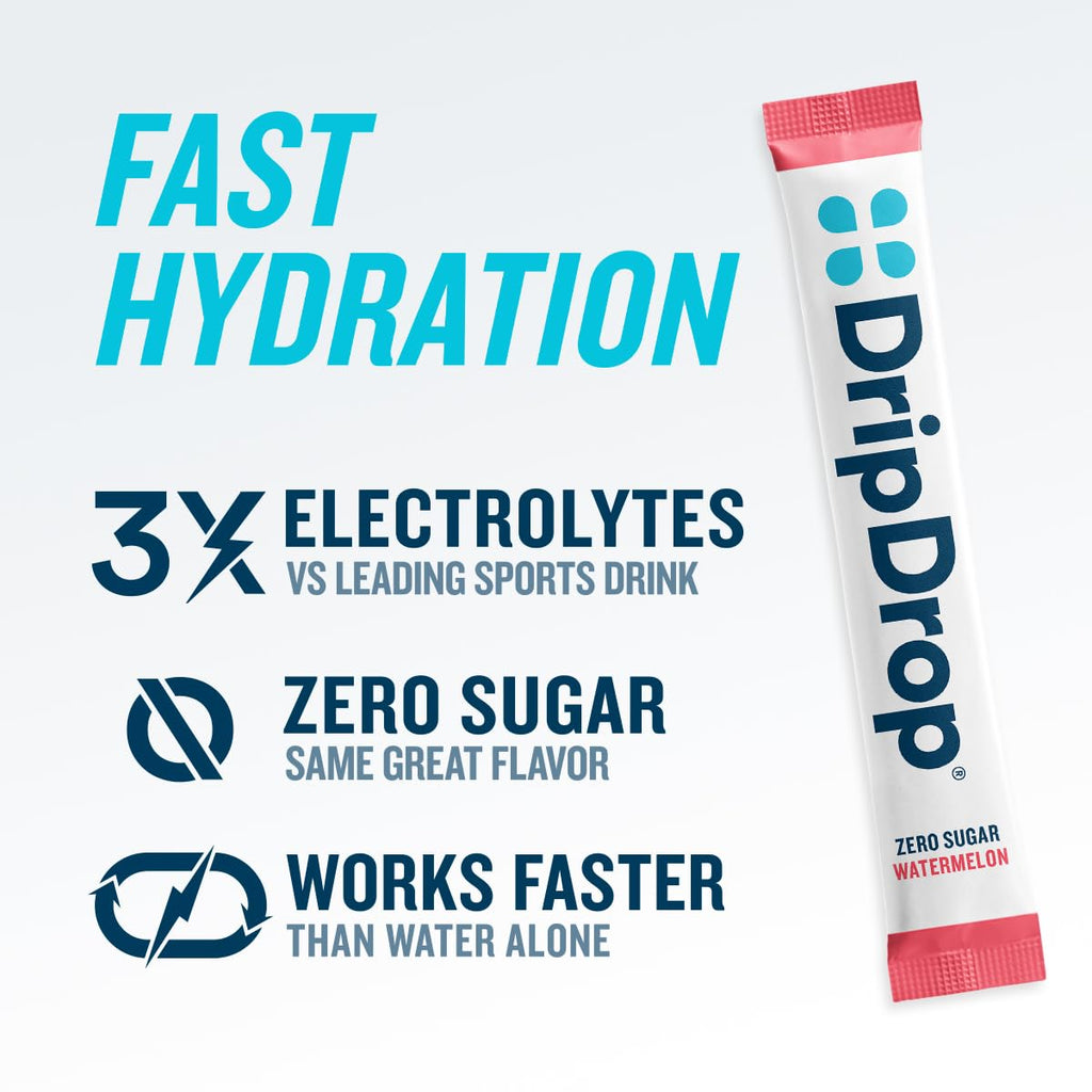 DripDrop Hydration - Zero Sugar Electrolyte Powder Packets Keto