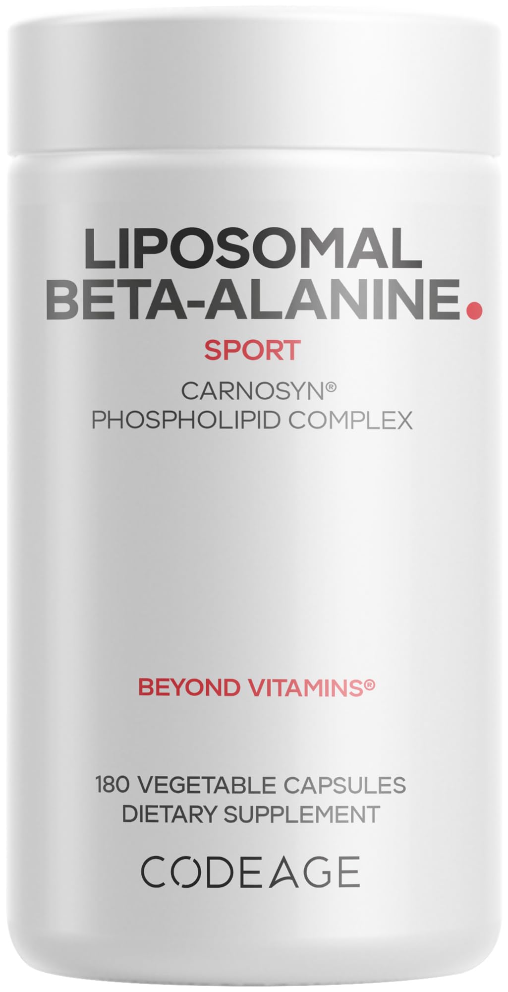 Codeage Liposomal Beta-Alanine CarnoSyn Pre & Post Workout - 180 Capsules