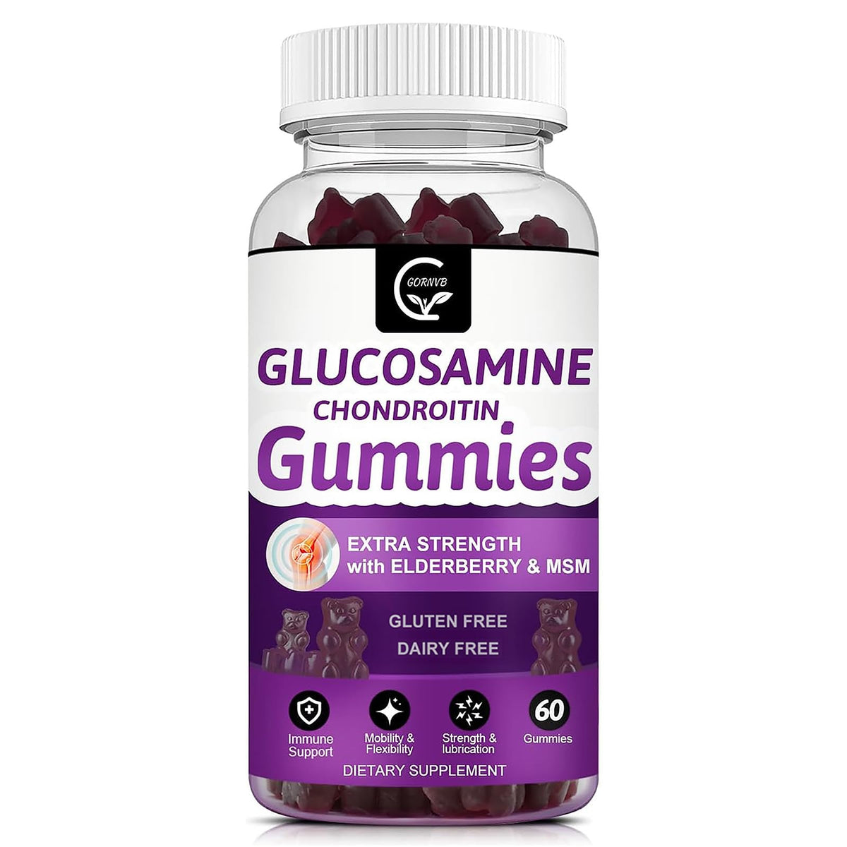 GORNVB Glucosamine Chondroitin Gummies with MSM & Elderberry Extra