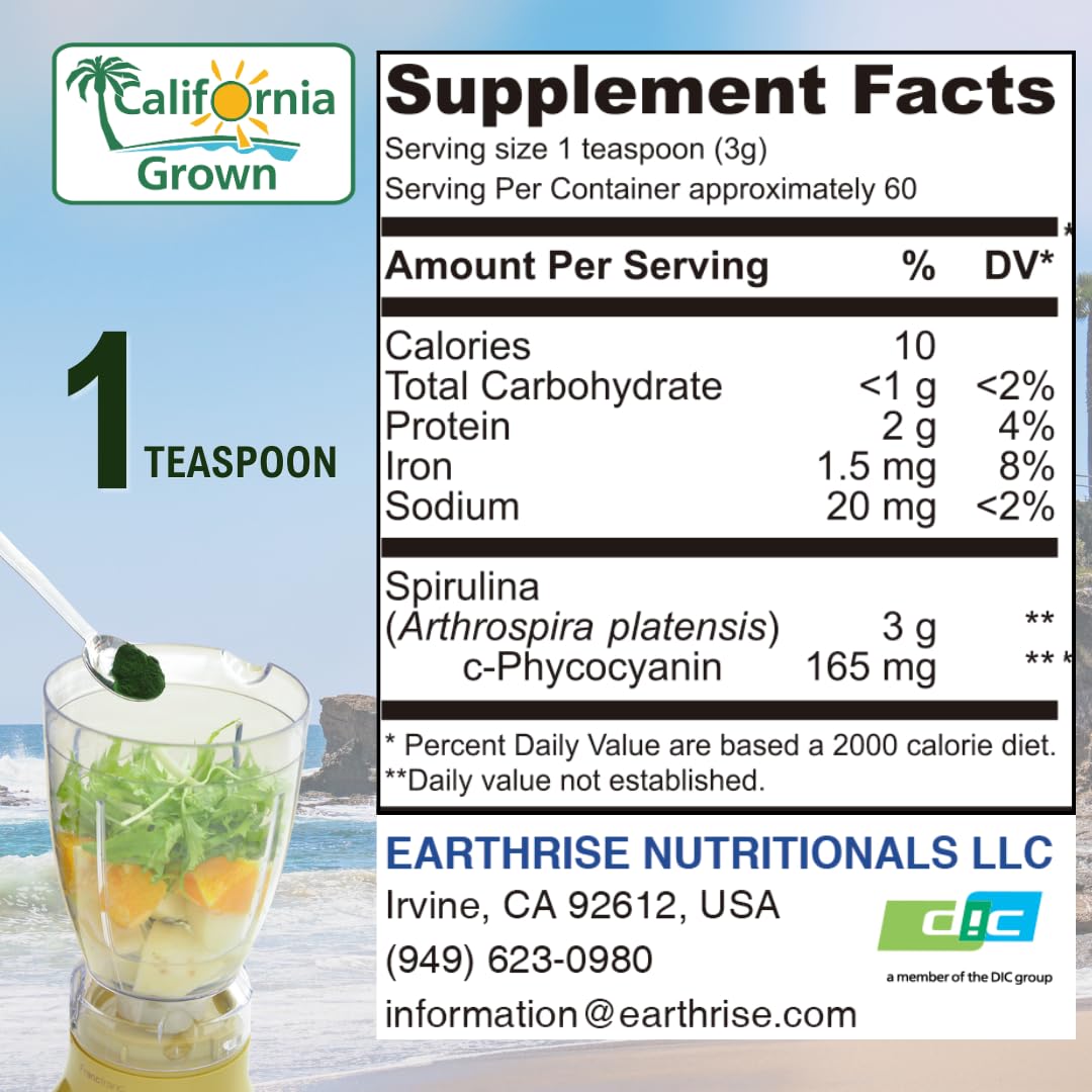 Earthrise California Spirulina Powder - 16 oz - image 2