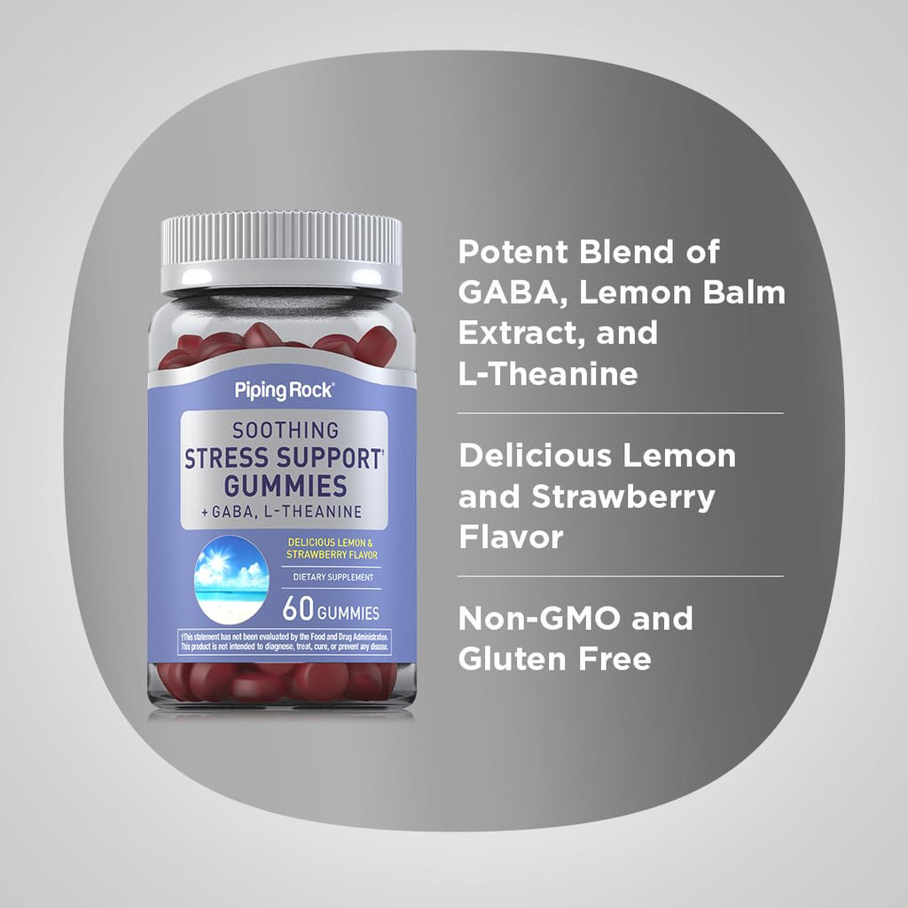 Piping Rock Stress Support Supplement - 60 Gummies - image 4