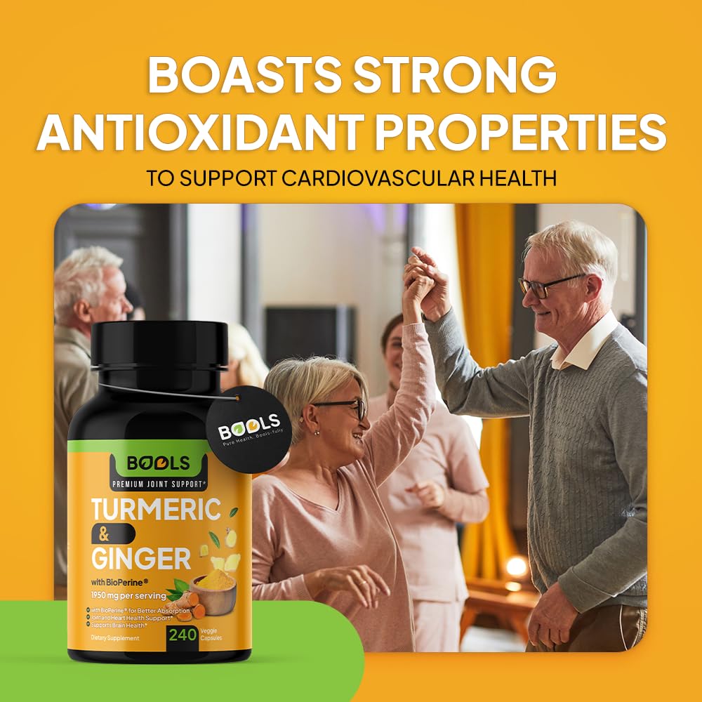 Bools Turmeric Curcumin with BioPerine & Ginger Joint Support - 240 Capsules - image 3