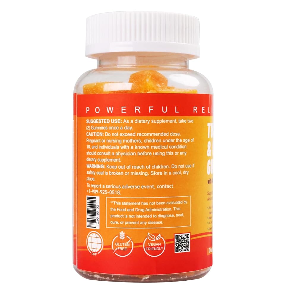Babivek Turmeric Curcumin Gummies 500mg Joint Support - 120 Gummies - image 3