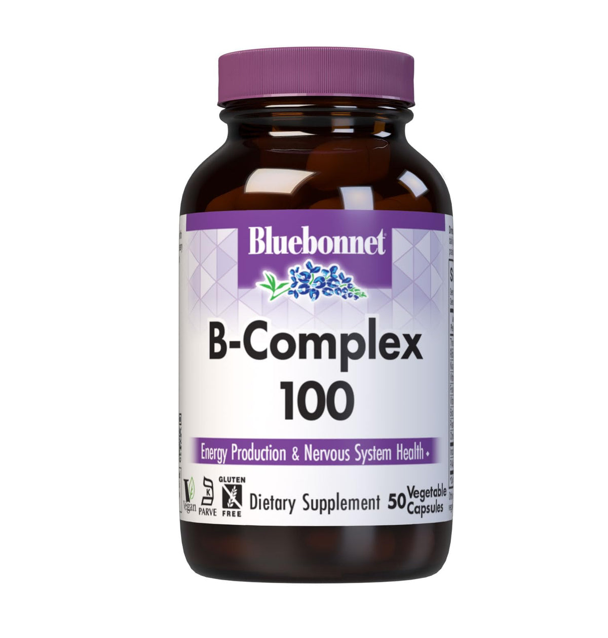 BlueBonnet B Complex 100 Vitamin B Supplement - 50 Vegetable Capsules