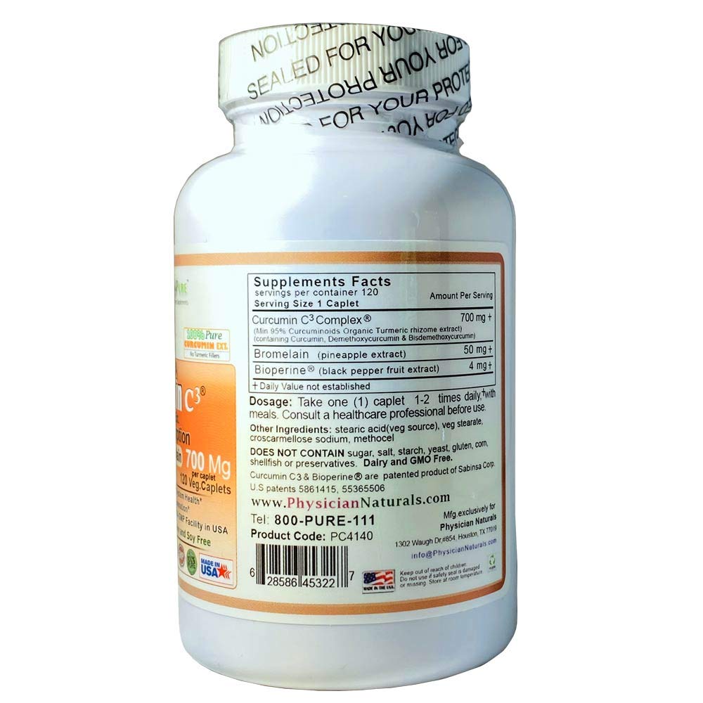 Physician Naturals Ultra Curcumin C3 Time Release 700mg - image 2