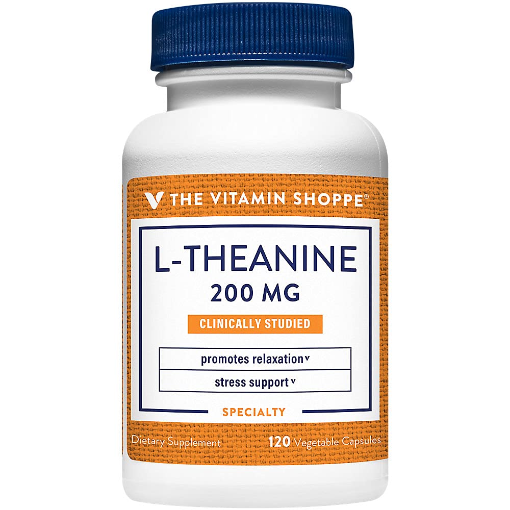 The Vitamin Shoppe L-Theanine 200 MG Calm Focus - 120 Vegetable Capsules