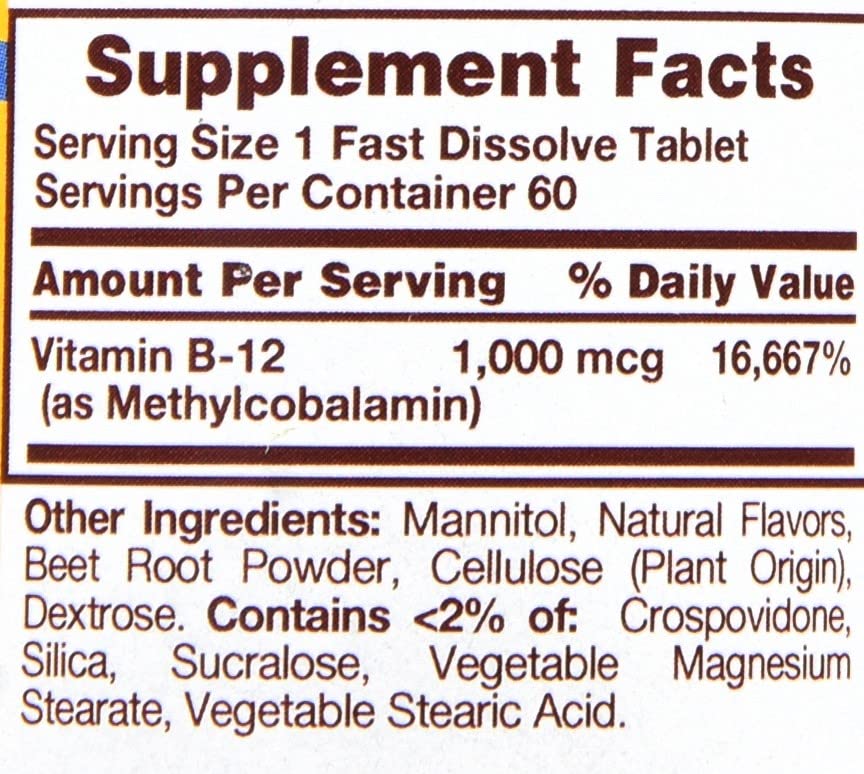 Sundance Vitamin B-12 1000 mcg Fast Dissolve Tablets - 120 Count - image 5