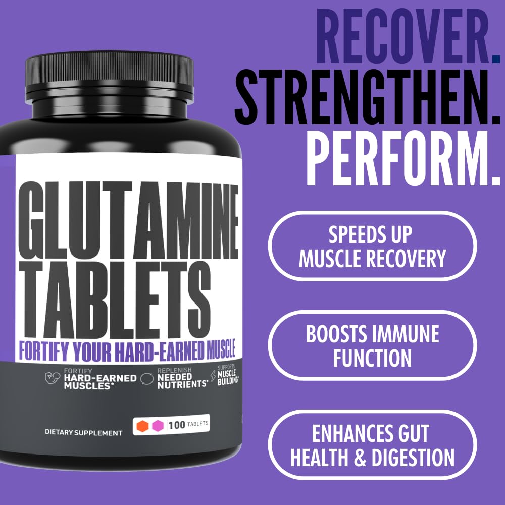 Crazy Muscle L-Glutamine 1000mg Tablets - 100 Count - image 3
