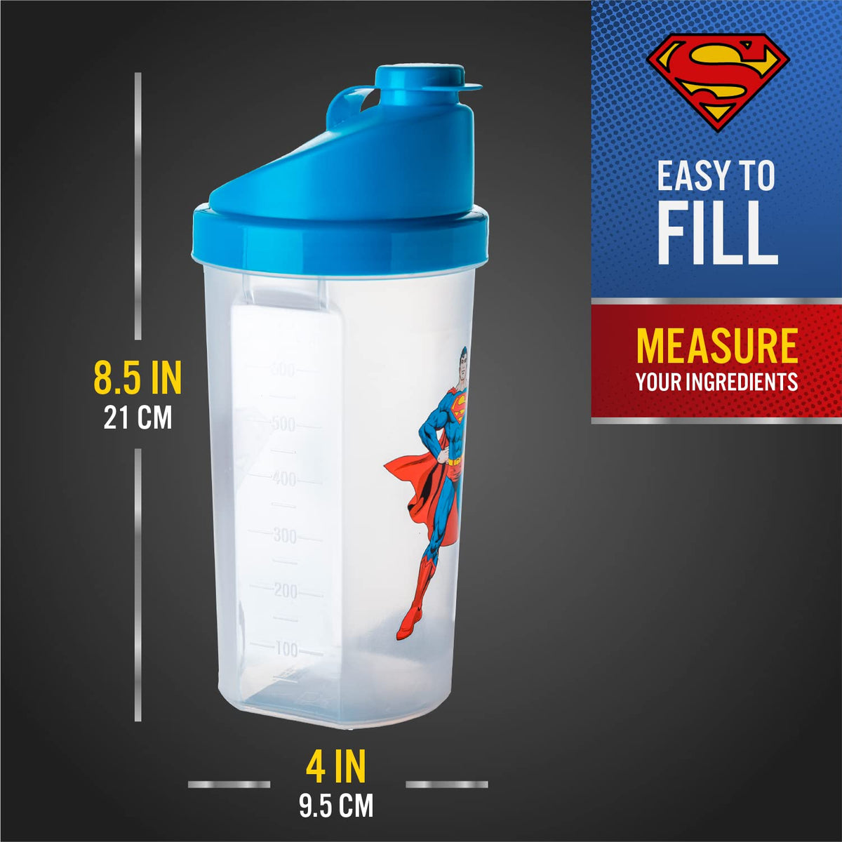 Paladone Superman Protein Shaker Bottle - 23 oz - image 6