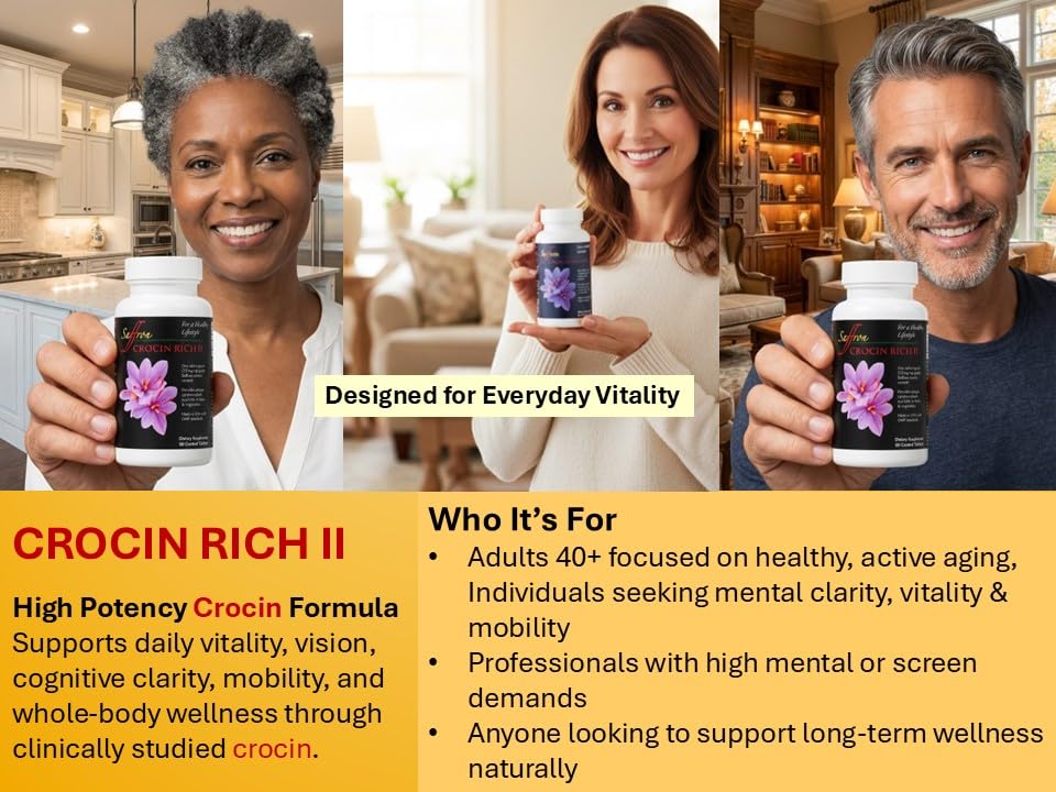 Saffron Health Sciences Crocin Rich II Mobility & Joint Support - 60 Tablets - image 3