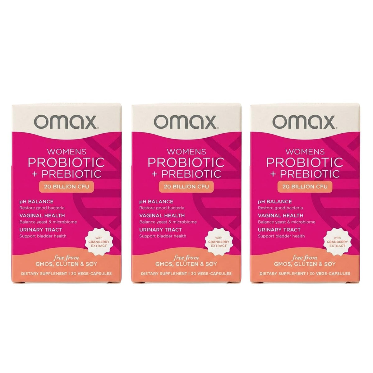 Omax3 Omax Cranberry Extract Probiotic for Women + Prebiotic Chicory
