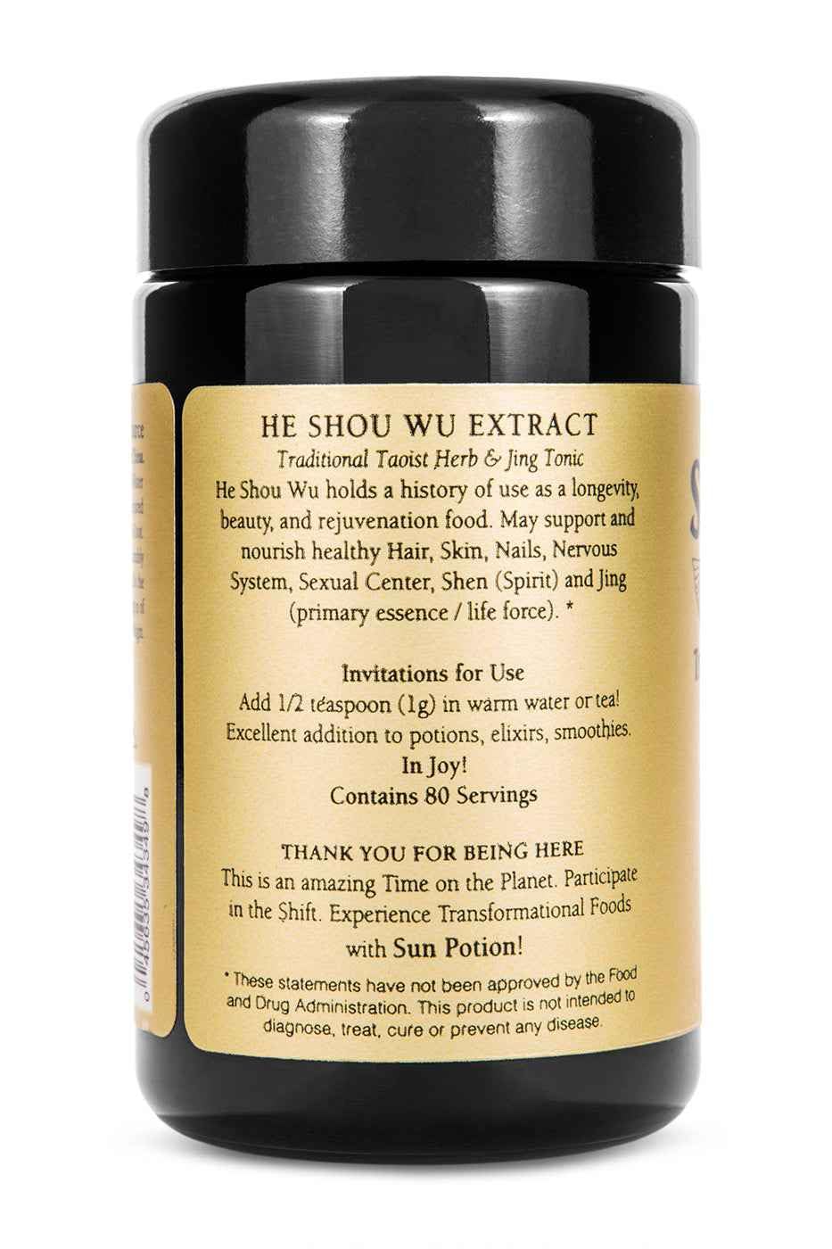 Sun Potion He Shou Wu Powder 10:1 Fo-Ti Root Extract - 200g - image 2