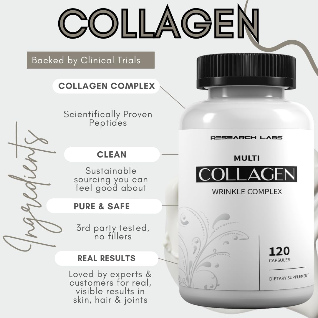 Research Labs Collagen Peptides 6000 mg Anti-Aging - 240 Capsules - image 2