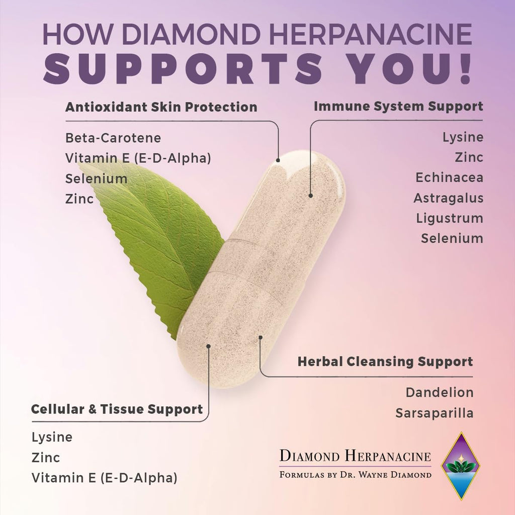 Herpanacine Diamond Natural Skin & Immune Vitamin Complex - 200 Capsules - image 4