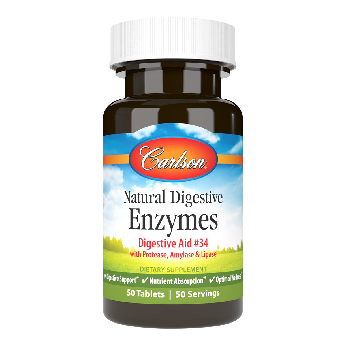 Carlson Natural Digestive Enzymes Multi-Enzyme - 50 Tablets