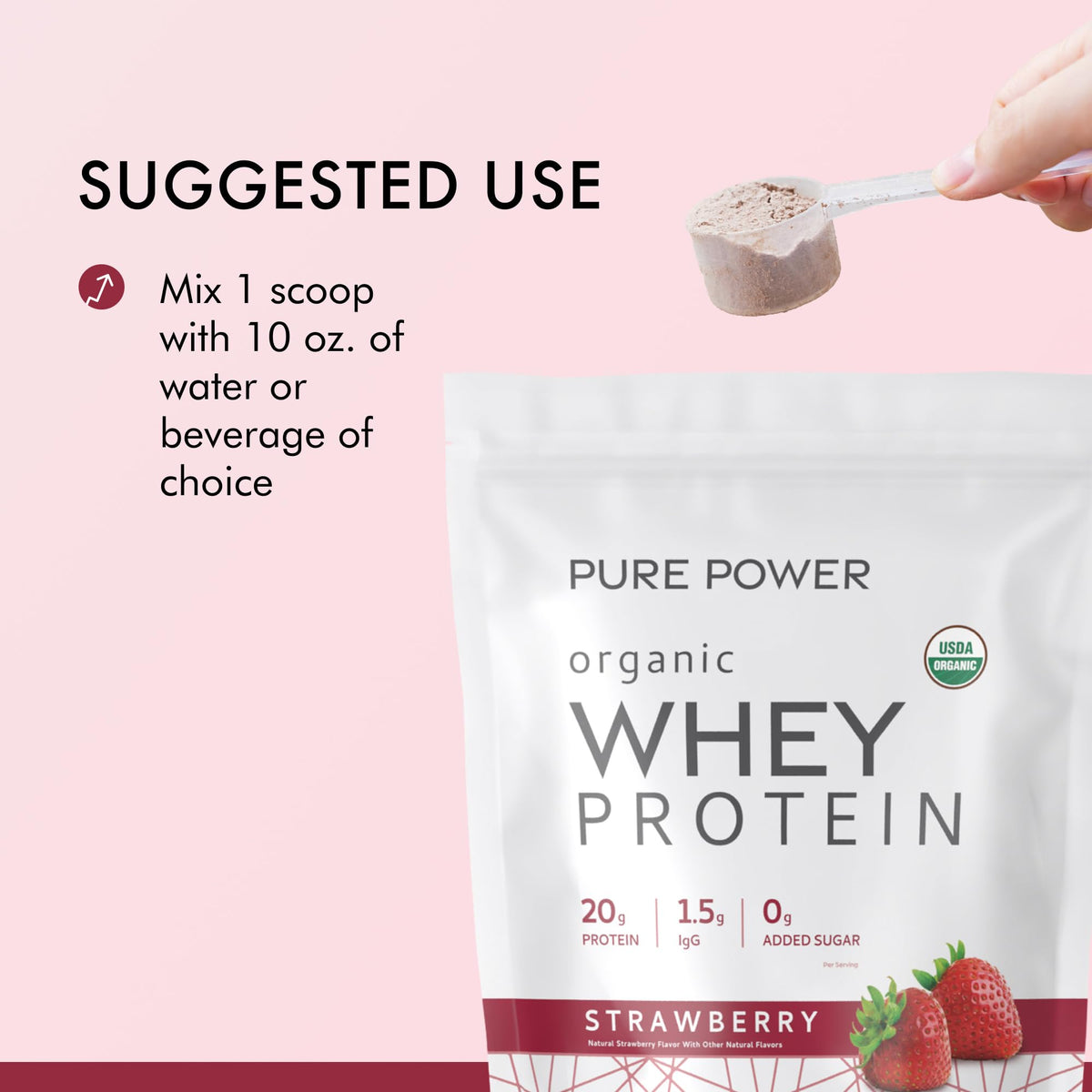 Dr. Mercola Pure Power Organic Whey Protein, 20 g