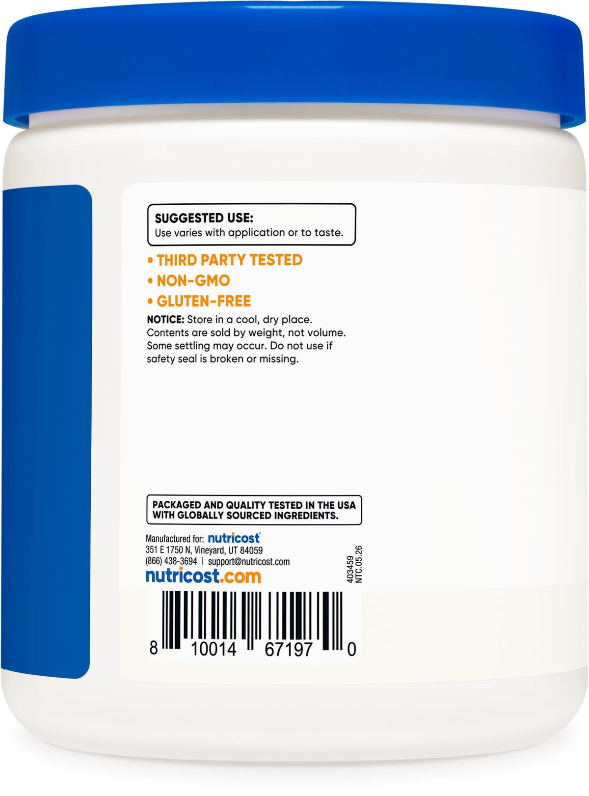 Nutricost Malic Acid Powder - Gluten Free, Non-GMO