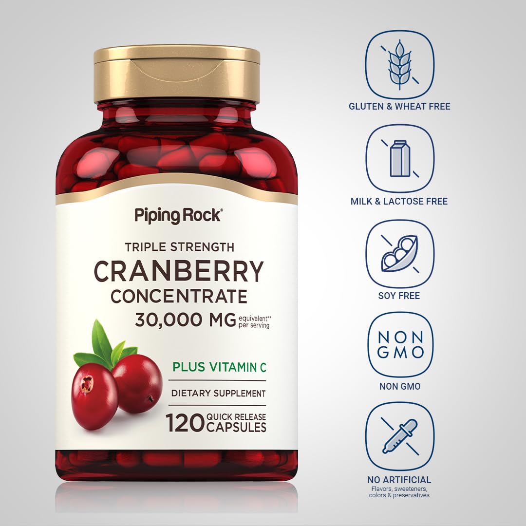 Piping Rock Cranberry Pills - 120 Capsules - image 3