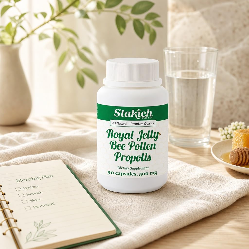 Stakich Royal Jelly Bee Pollen Propolis 500 mg - 90 Capsules - image 8