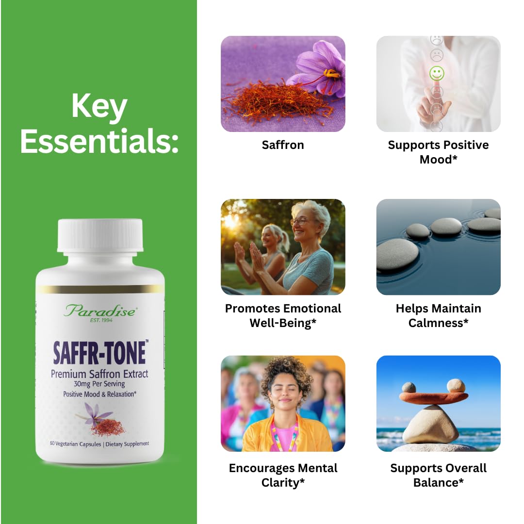 Paradise Herbs Saffr-Tone Saffron Extract - 60 Vegetarian Capsules - image 2