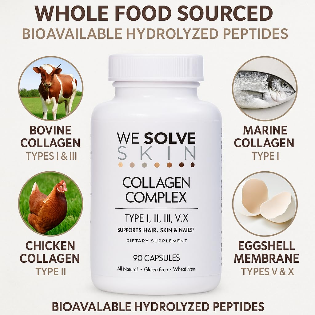 We Solve Skin Multi Collagen Peptides 5 Types - 90 Capsules - image 7