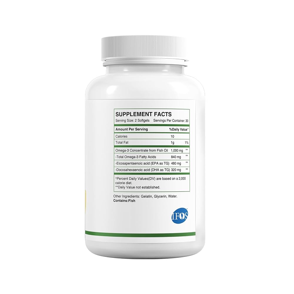 HUJ Omega 3 Fish Oil 1000mg Softgels - 60 Softgels - image 2