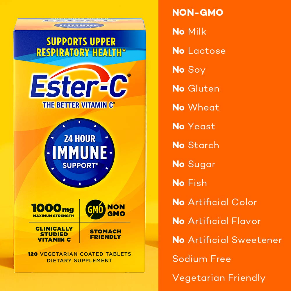 Ester-C Vitamin C 1000 mg Coated Tablets - 120 Count - image 3