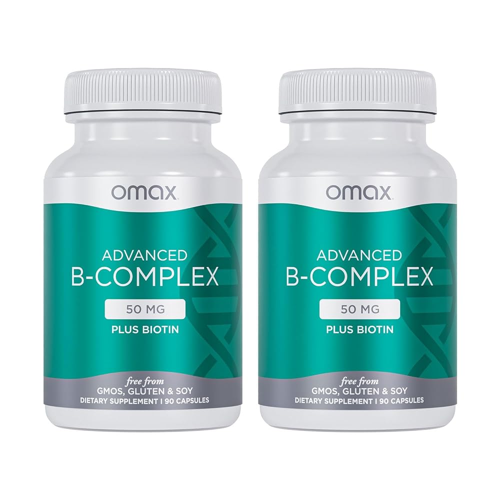 Omax3 Advanced Vitamin B Complex 50 mg with Biotin - 180 Capsules