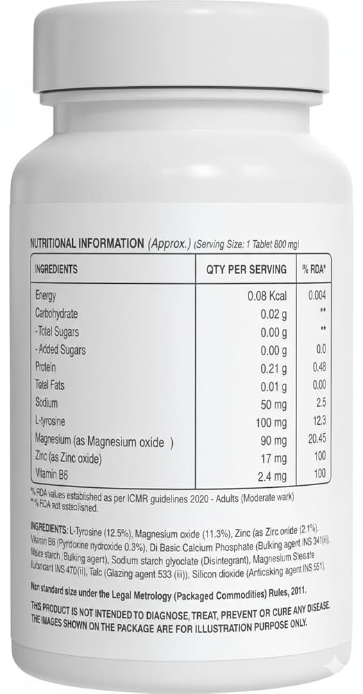 Generic Zinc Vitamin B6 800mg Tablets for Men & Women - 60 Tablets - image 2