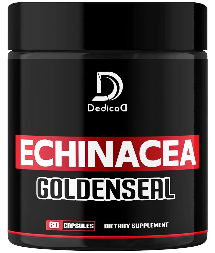 DEDICAD Echinacea Goldenseal 1000mg Immune Support - 60 Vegetarian Capsules