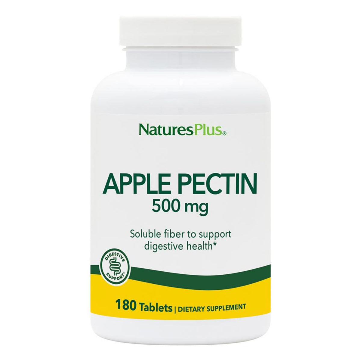 NaturesPlus Apple Pectin 500 mg Fiber Supplement - 180 Tablets