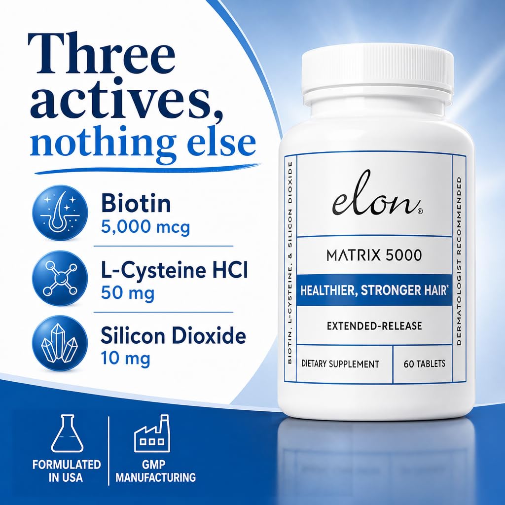 Elon Matrix 5000 Biotin 5000mcg Hair Growth Vitamins - 60 Tablets - image 6