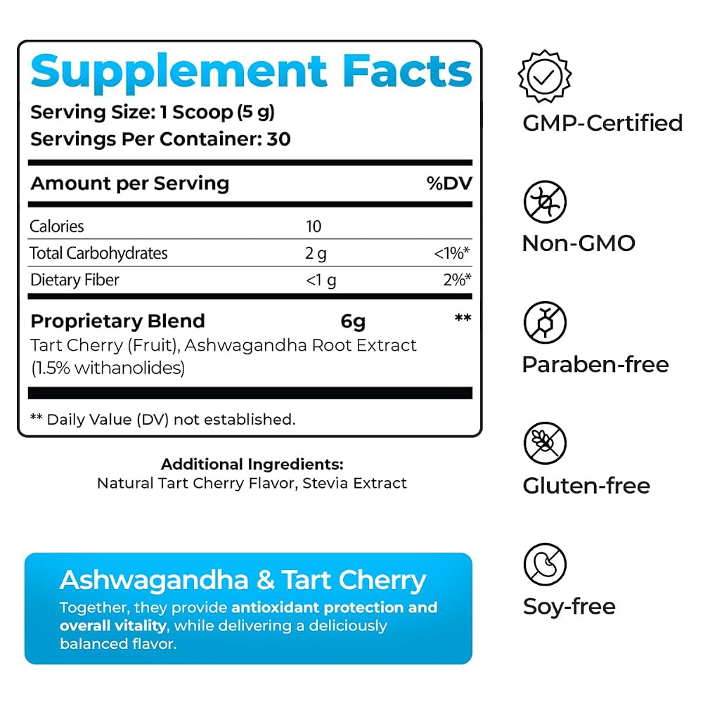 Healthful Seasons Smoothie Mix with Tart Cherry & Ashwagandha - 30 Servings - image 8