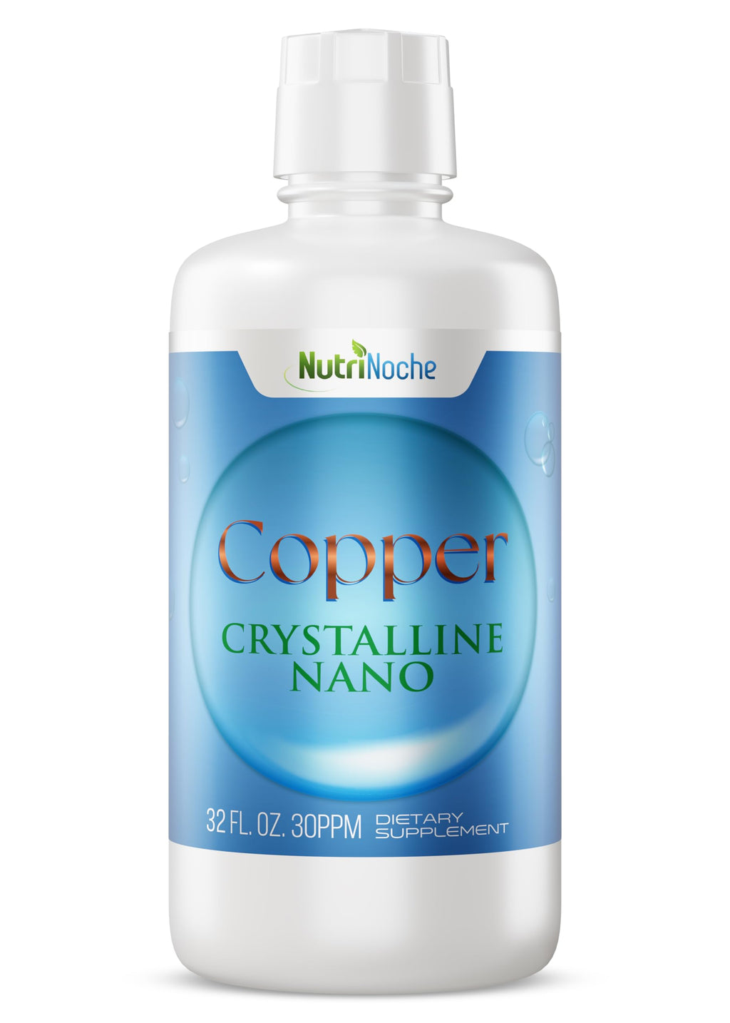 NutriNoche Liquid Colloidal Copper Supplement 30 ppm - 32 Fl Oz