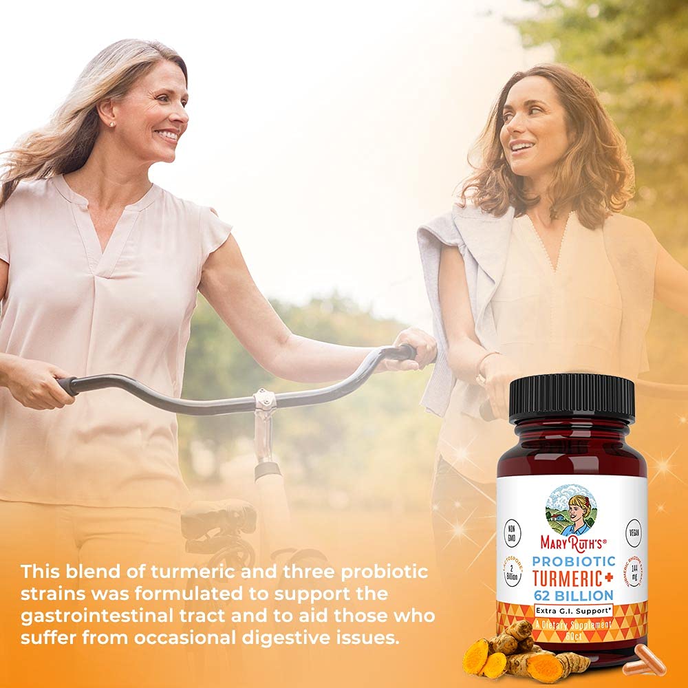 MARYRUTH'S Probiotic Turmeric Curcumin with GI Support - 60 Capsules - image 3