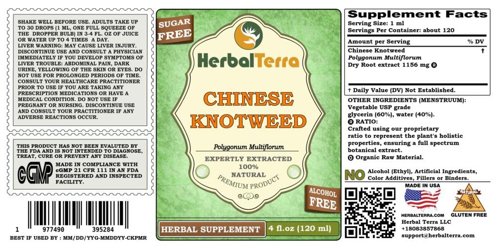 Herbal Terra LLC Chinese Knotweed (Fallopia Multiflora) Tincture