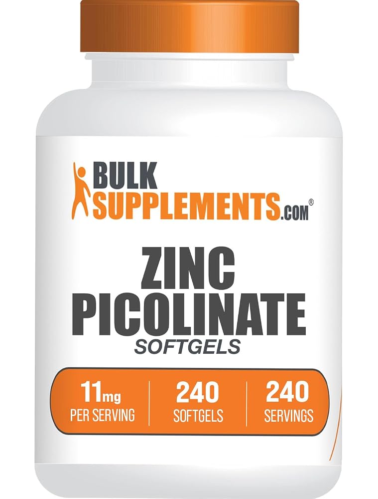 BulkSupplements Zinc Picolinate 11mg Softgels - 240 Count