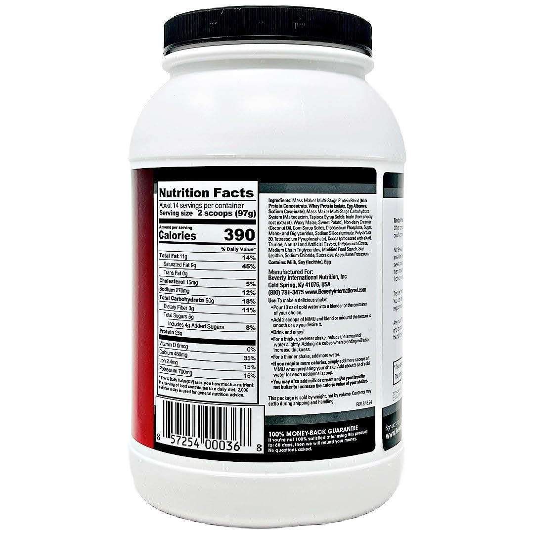Beverly International Mass Maker Ultra Weight Gainer Chocolate - 3 lb - image 3