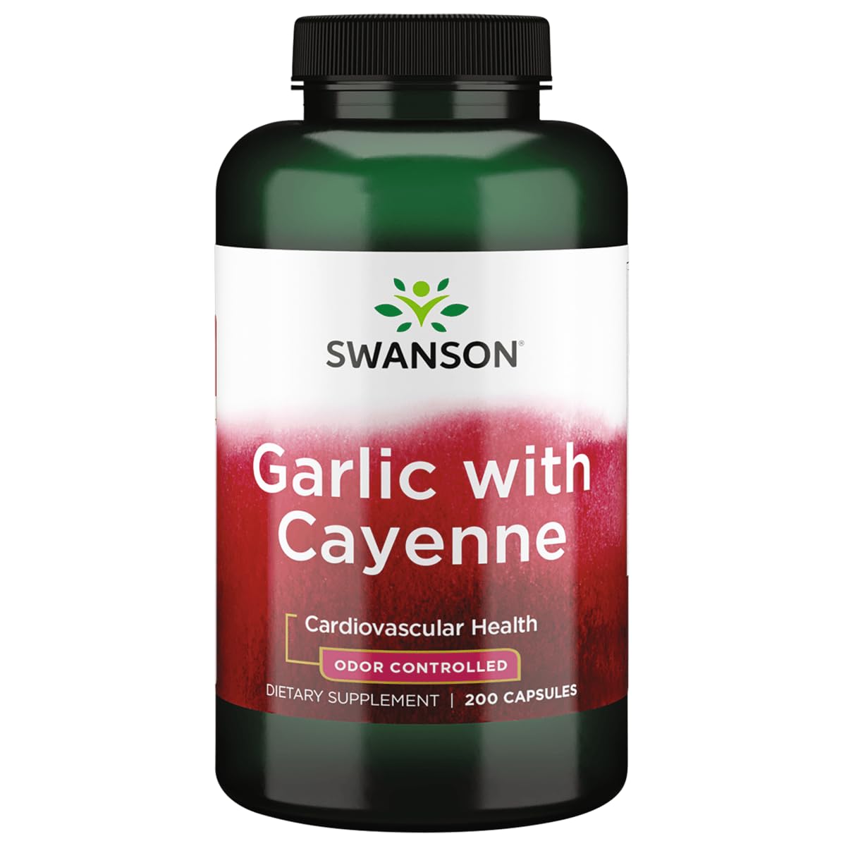 Swanson Garlic with Cayenne, Odor-Controlled - 200 Capsules