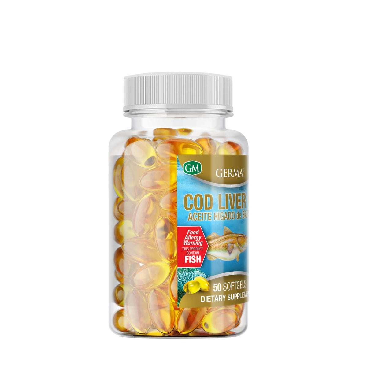 Germa Cod Liver Oil Omega-3 EPA & DHA - 50 Softgels - image 3
