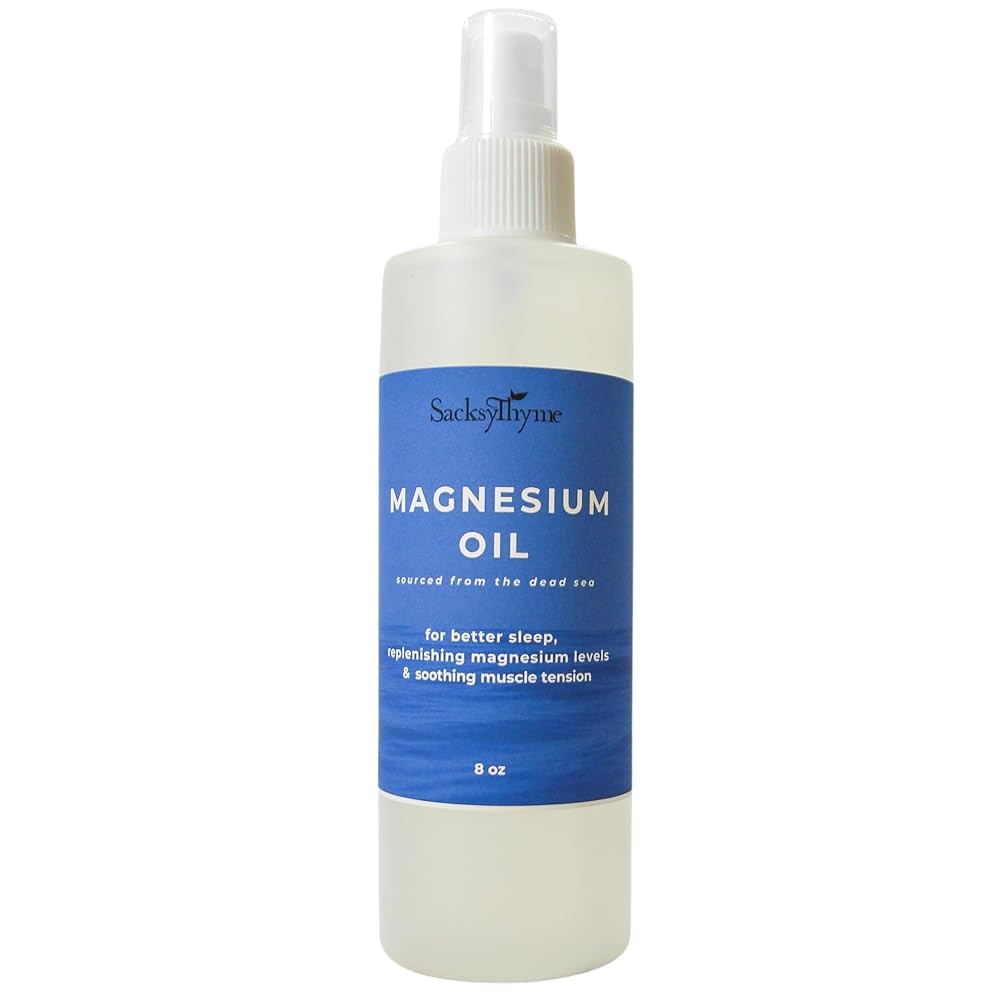 Sacksy Thyme Magnesium Oil Spray for Muscle Relaxation - 8oz
