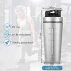 AOOWU Stainless Steel Shaker Bottle with Wire Whisk Ball 900ml