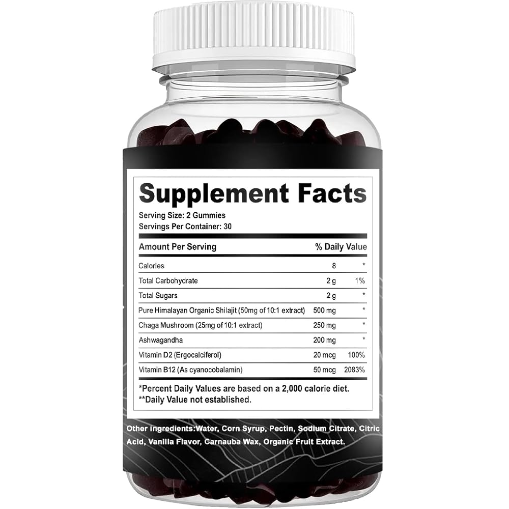 GET WAVY ORGANICS Pure Himalayan Shilajit Gummies - 60 Gummies - image 3