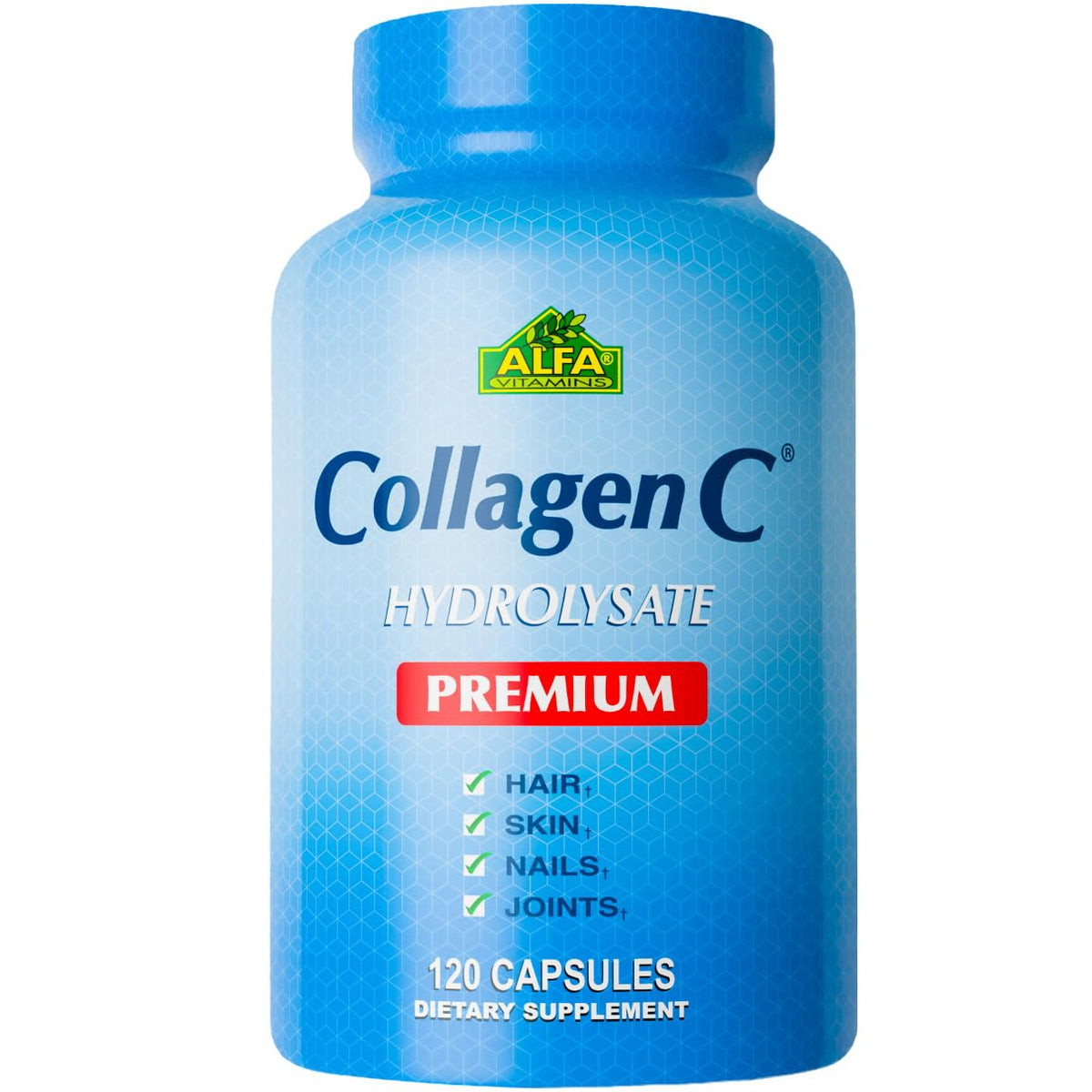 ALFA VITAMINS CollagenC Hydrolysate Collagen Peptides - 120 Capsules