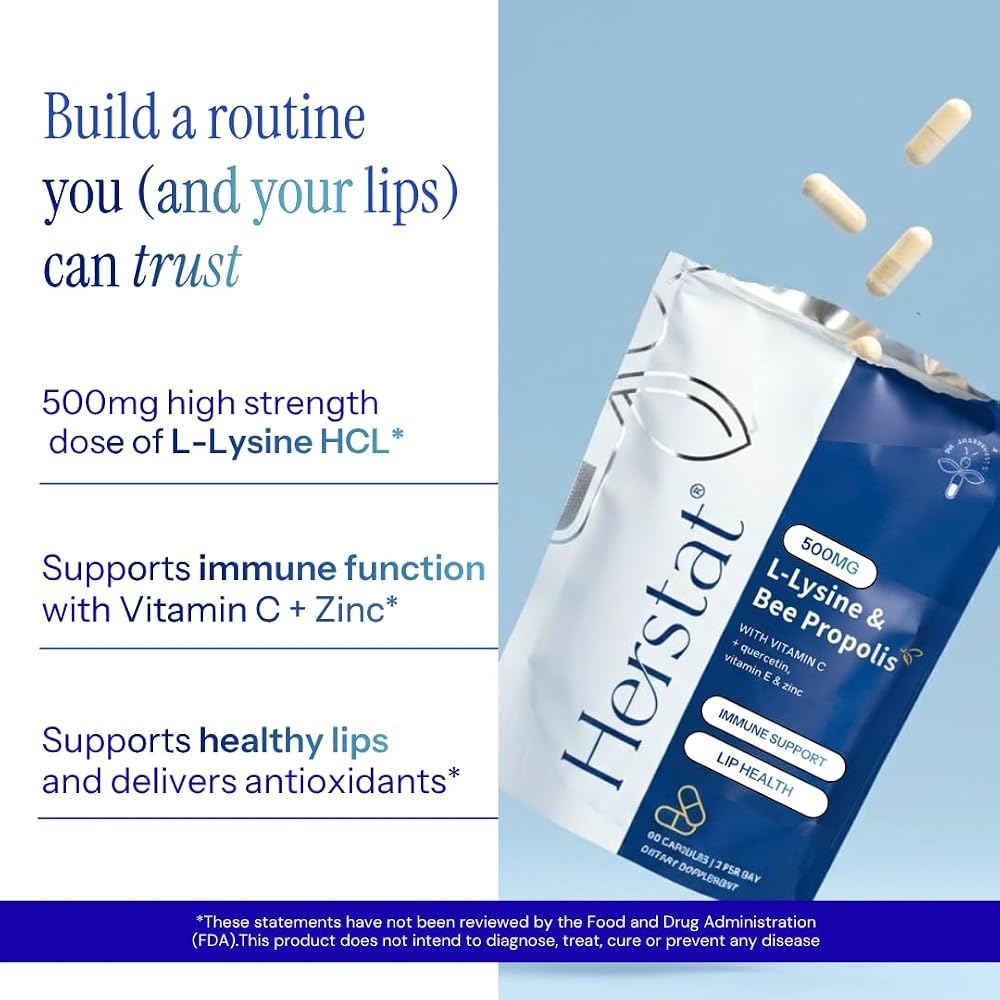Herstat L-Lysine & Propolis Immune Support - 60 Capsules - image 3